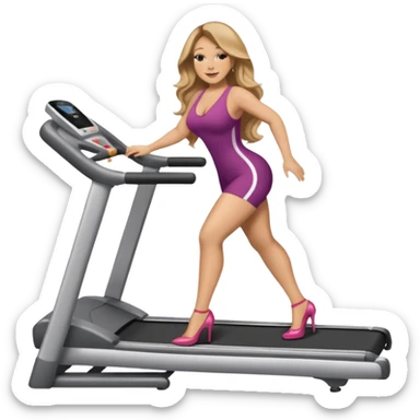Mariah Carey wearing heels on treadmill sticker