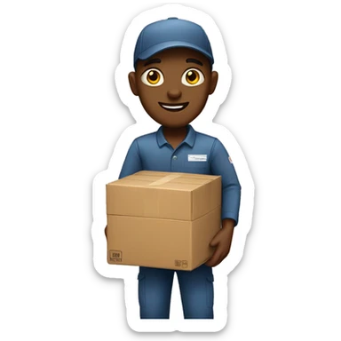 A package delivery employee sticker