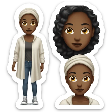 stunning black girl with long shirt sticker