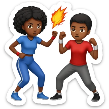 Black girl beating up black boy sticker