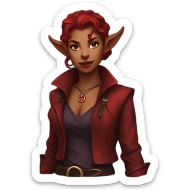 red female tiefling sticker