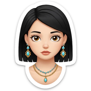 black-haired girl with jewelry and tattoos  sticker