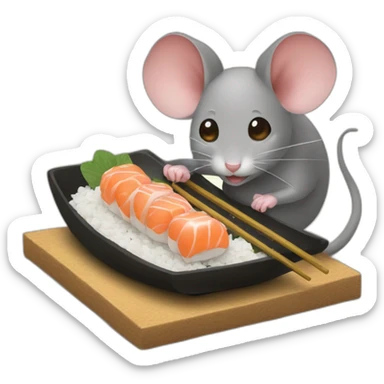 Mouse eat suchi sticker