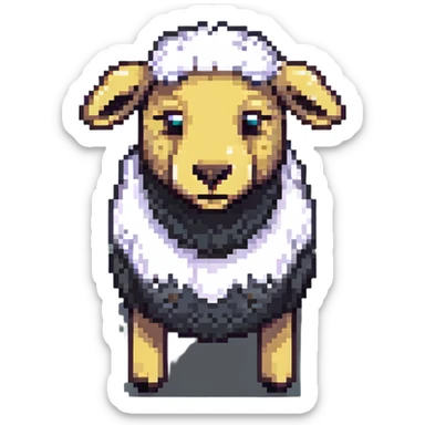 pixel art Minecraft sheep, blocky and square, resembling the in-game appearance sticker