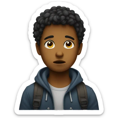 sad boy asks to go home sticker