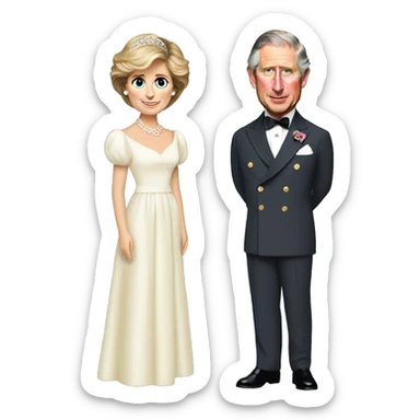 prince charles and princess diana sticker