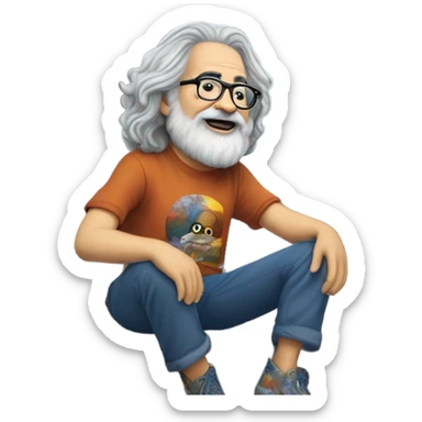 Jerry Garcia on a waterfall  sticker