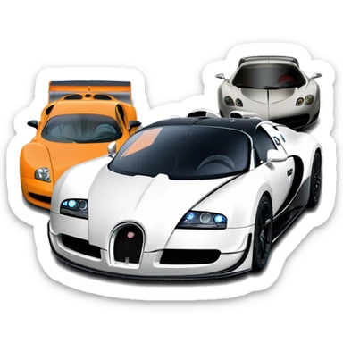 bugatti veyron supersport and pagani zonda r mixed togeth sticker