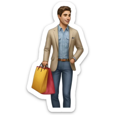 Hyperrealist Preppy spanish with shoping bag sticker