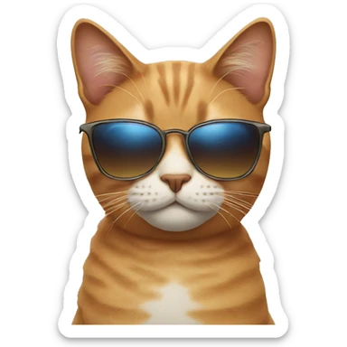 Cat with sunglasses sticker
