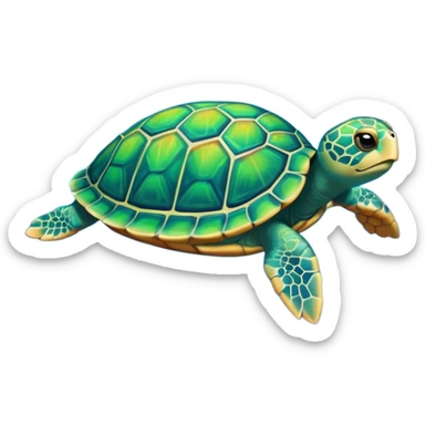 Create a single emoji of a Quasar Turtle in full body, shown at a slight side angle in a natural, characteristic pose with cosmic energy.

 sticker