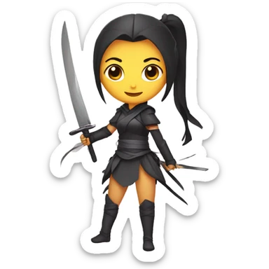 Ninja princess with knife and fairy wings sticker