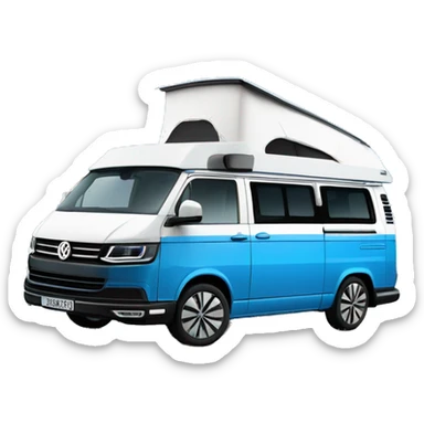 VW T6.1 California camping bus VW blue white sticker