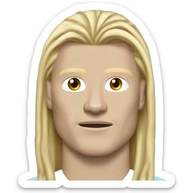 Erling Haaland with long hairs full body Manchester City sticker