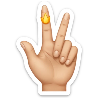 Open hand with the middle finger pointing downwards sticker