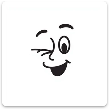 hand-drawn doodle of a squinting face with simple lines sticker