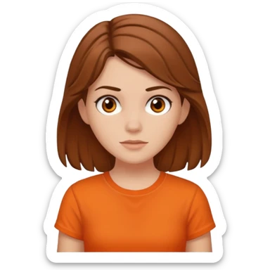 Annabeth chase black  with brown hair orange shirt sticker