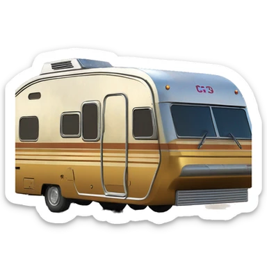  Side view 1973 Winnebago caravan C-3PO tarnished from space with rear wing  sticker