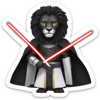 Black lion as a Sith lord sticker