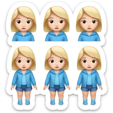 Baby Girl, Different Poses, different outfit sticker
