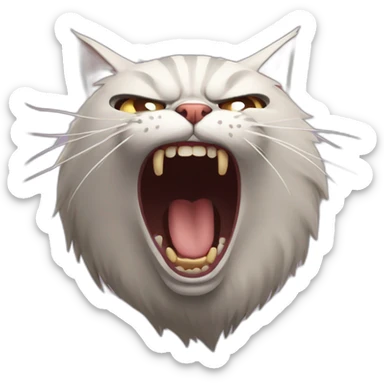 angry screaming cat sticker