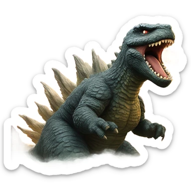 Godzilla shooting atomic breath sticker