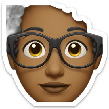 mujer bonita pelo negro y moño con lentes opticos sticker