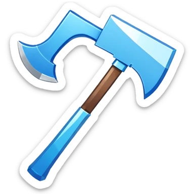 diamond item axe from Minecraft pixel art sticker