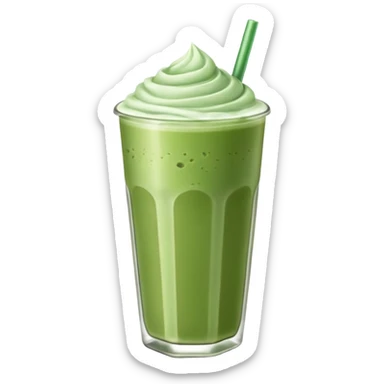 an iced matcha latte with no whip cream on top sticker