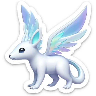 Futuristic modern Celestial Iridescent white pale fakemon sticker