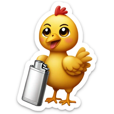 lighter holding chicken  sticker