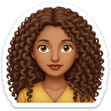 femme brune 40 ans cheveux long bouclés sticker