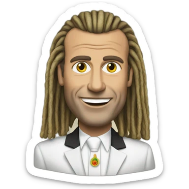 president macron with rasta cut sticker