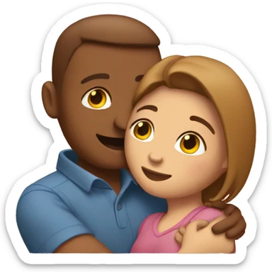 Make emoji where love couple hug each other  sticker