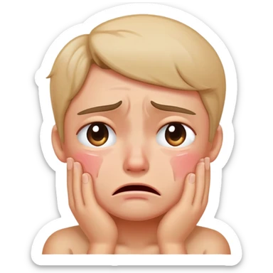 disgust, disappointment, blushing, crying sticker