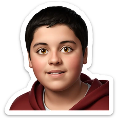 boy in red hoodie portrait sticker