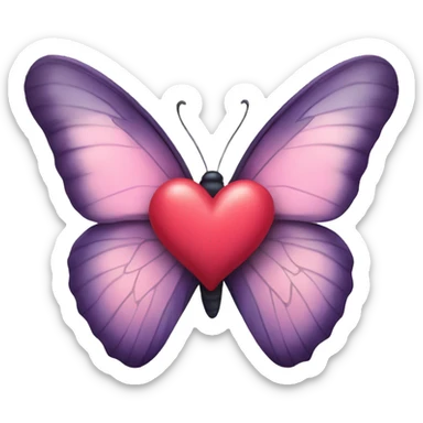 butterfly with a heart sticker