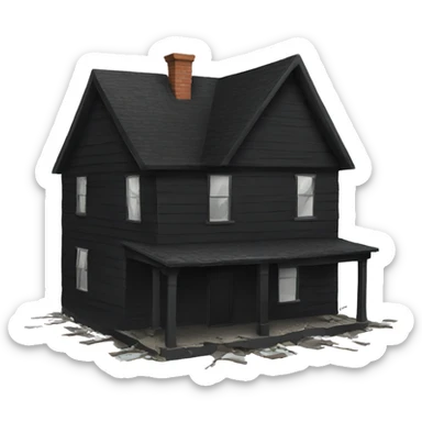 Broken black house sticker