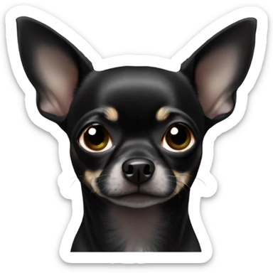 all black chihuahua  sticker