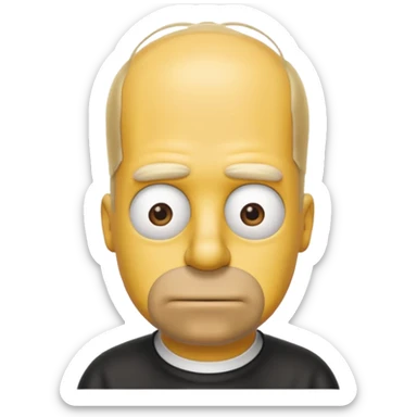 Homer Simpson emoji with 16 thinning hair on top of head sticker