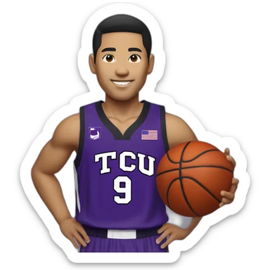 Tcu Asian Basketball player no.9 sticker