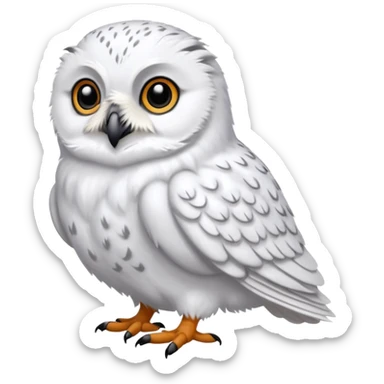 White Snowy Arctic Collared Lemming-Snowy-Owl-hybrid, full body sticker