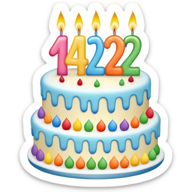 Show the number "42th" Birthday  sticker