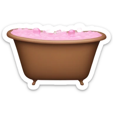 Brown bathtub with pink bubbles sticker