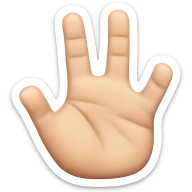 hand with 3 fingers up(thumb, index and pinky) and 2 fingers down(middle, ring) sticker
