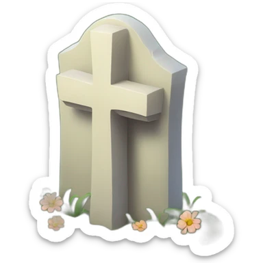 grave with wood cross sticker