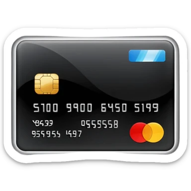 black credit card, no text, no numbers sticker
