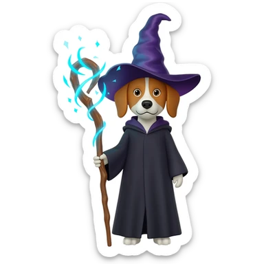Dog wizard sticker