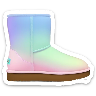 Pastel gradient hue platform short uggs sticker