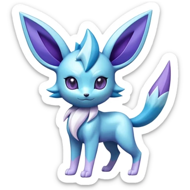 Shiny colorful Glaceon-Espeon-Pokémon sticker